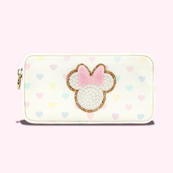 Stoney‎ Clover Lane Disney Minnie Mouse Pastel Hearts Small Pouch Cosmetic Bag